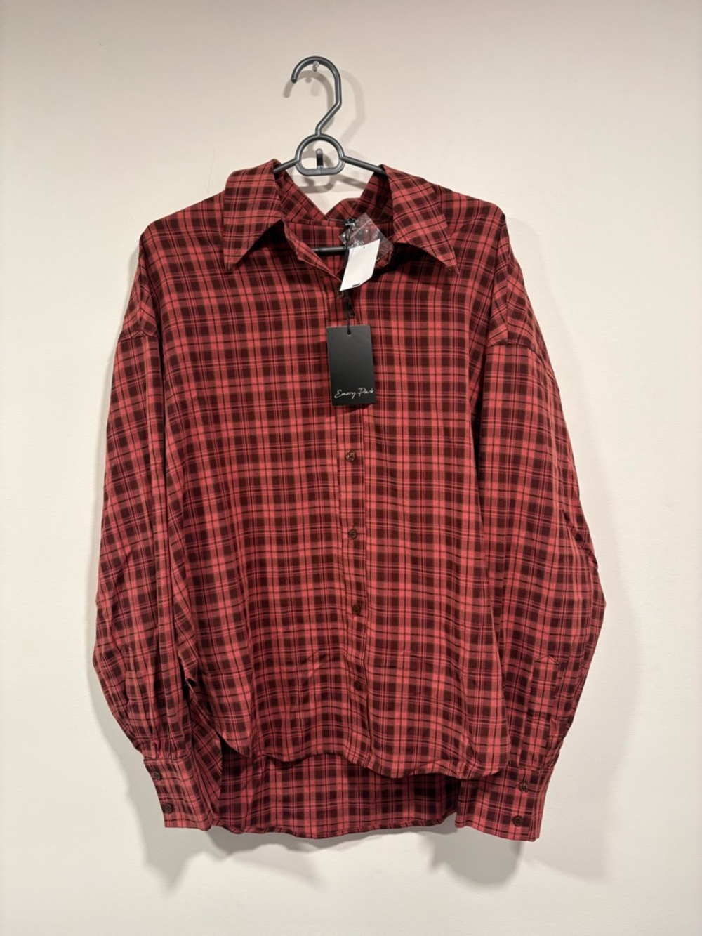 Emory Park oversized Plaid button down Women's Shirt